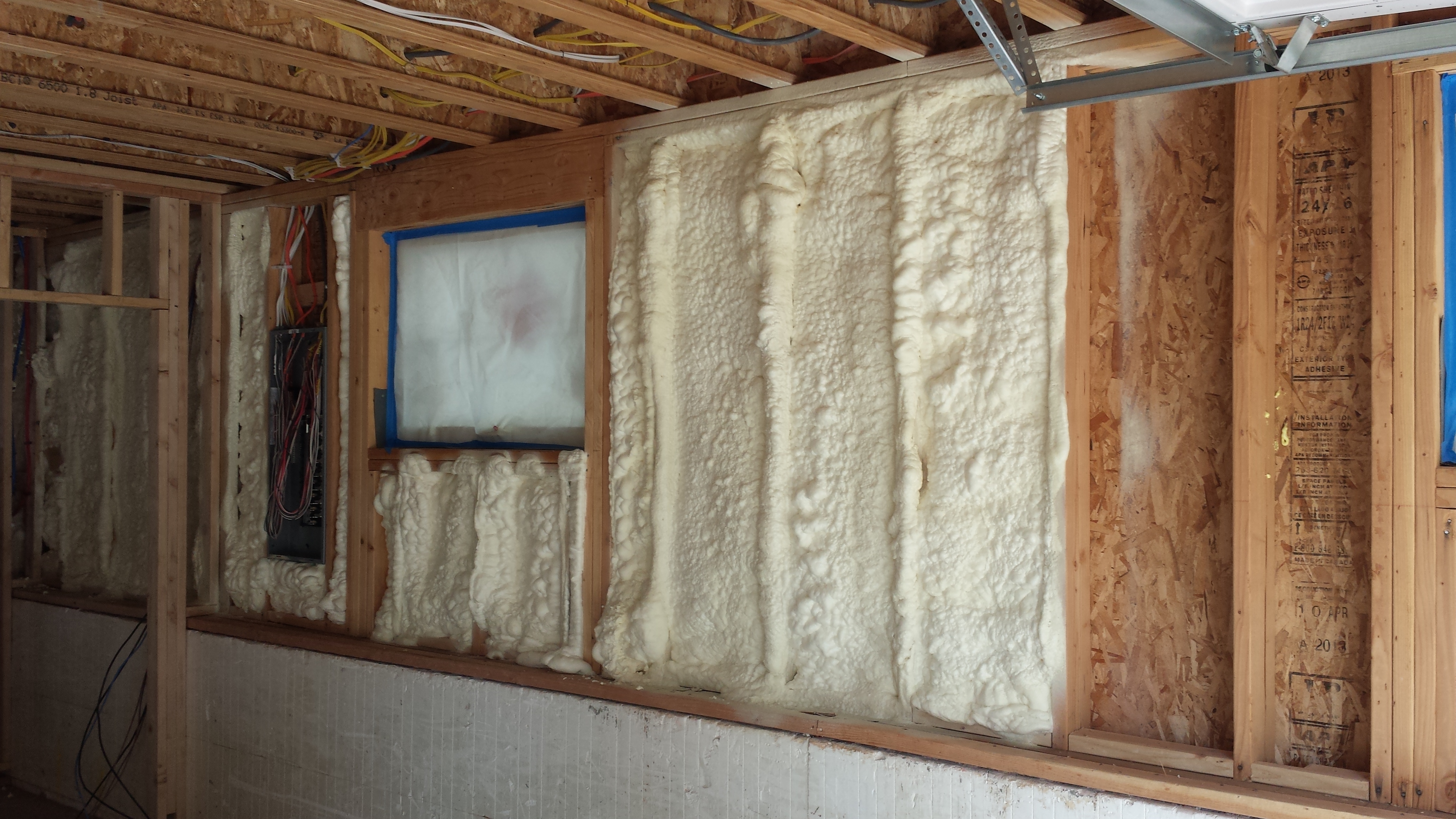 Garage Walls Being Sprayed - 20140326 131859